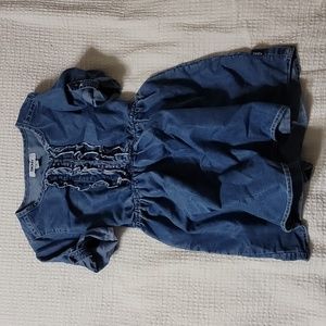 DKNY Girls Denim Dress Ruffled Size 5